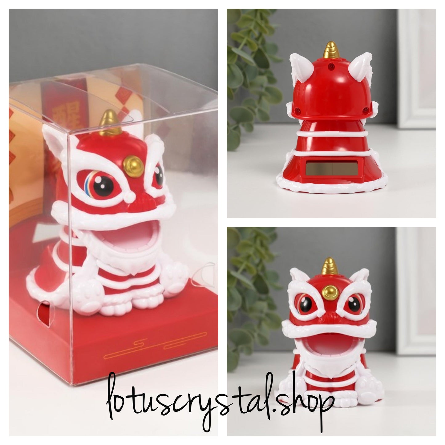 Διακοσμητικό Τυχερό Λιοντάρι με Ηλιακό Πάνελ – Για Ευημερία & Θετική Ενέργεια