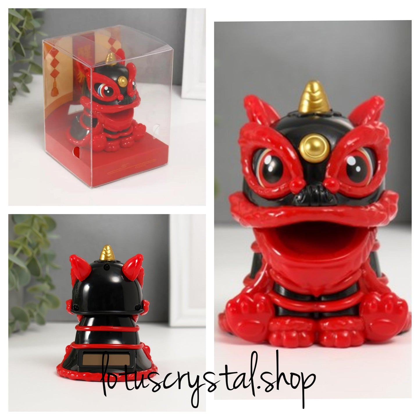 Διακοσμητικό Τυχερό Λιοντάρι με Ηλιακό Πάνελ – Για Ευημερία & Θετική Ενέργεια