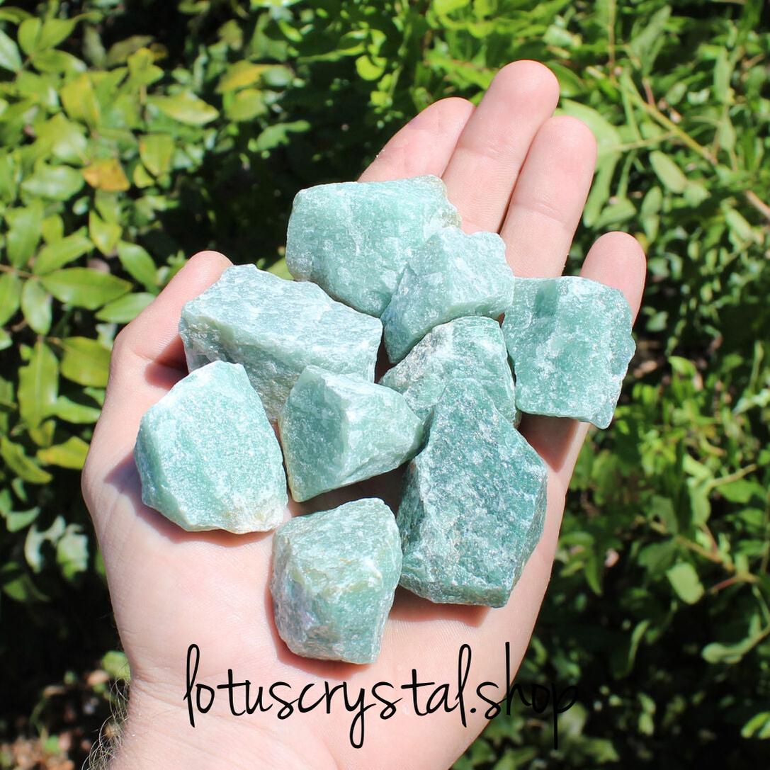 Ακατέργαστη Πράσινη Αβεντουρίνη – Τύχη, Ανανέωση & Αφθονία-Lotus Crystal