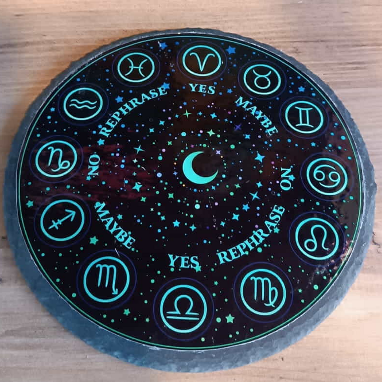 Pendulum Table with Zodiac Circle Design