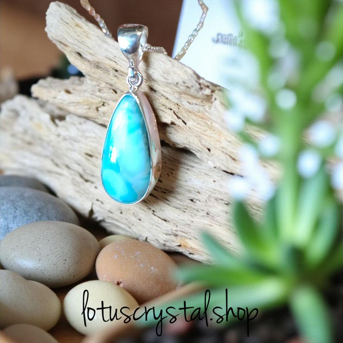 Χειροποίητο Μενταγιόν Λαριμάρ Δάκρυ 3-Lotus Crystal