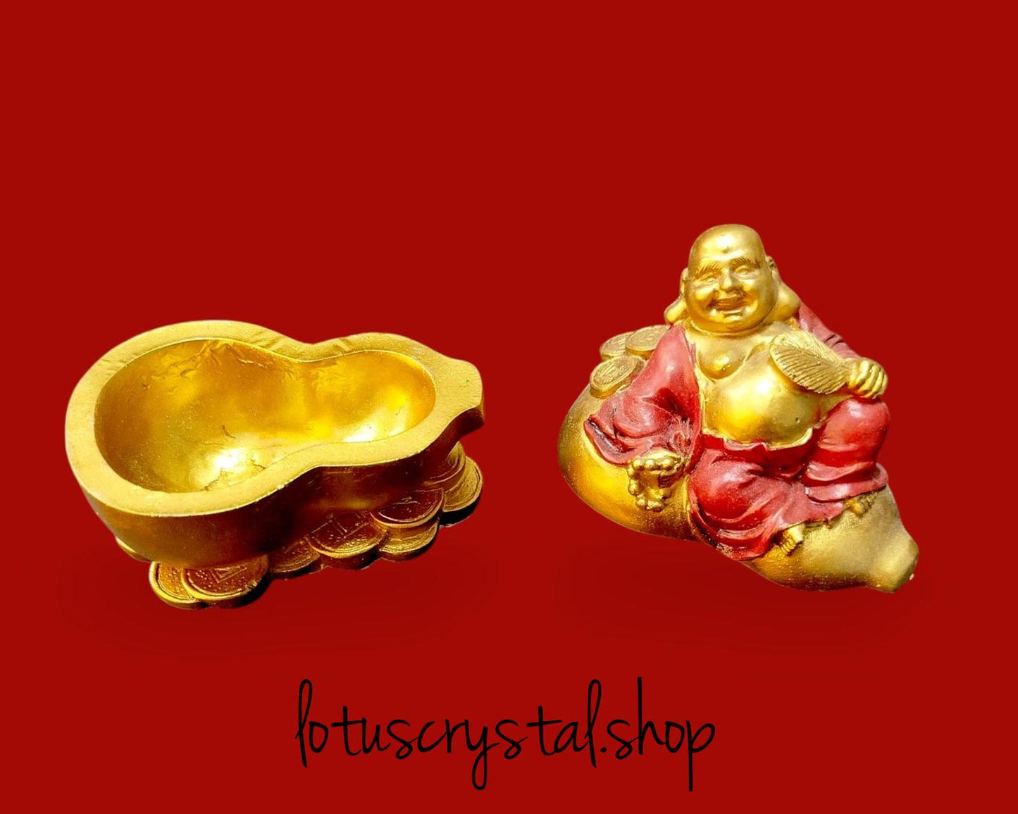 Βούδας πάνω σε Γουρουνάκι με Νομίσματα για Καλή Τύχη & Ευημερία