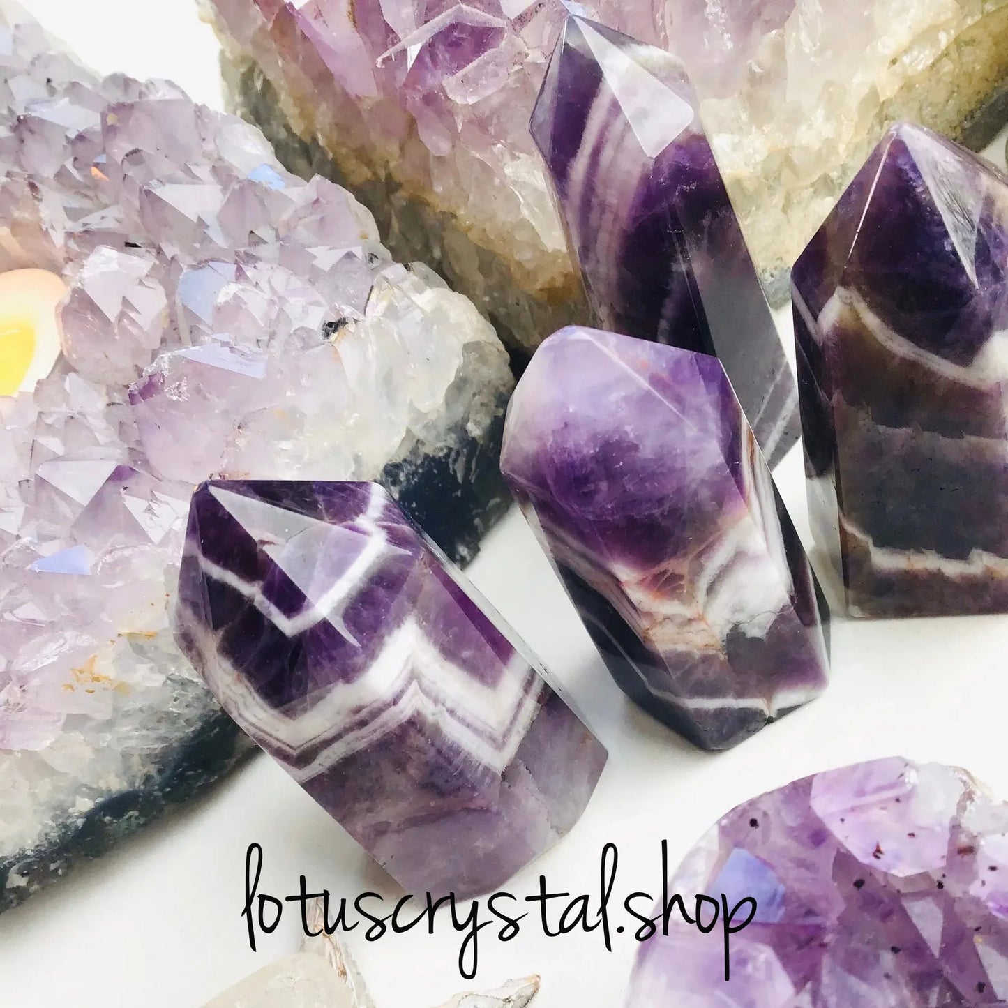 Small Point Amethyst Chevron-Lotus Crystal