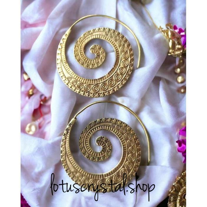 Σκουλαρίκια με σχέδιο Σπείρα-Lotus Crystal