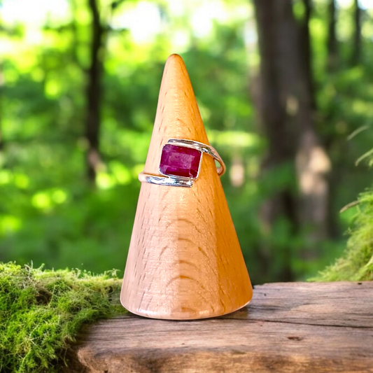 Handmade Ring with Natural Ruby – Silver 925