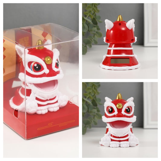 Decorative Lucky Lion with Solar Panel – For Prosperity &amp; Positive Energy