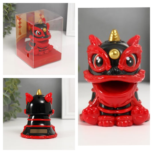 Decorative Lucky Lion with Solar Panel – For Prosperity &amp; Positive Energy