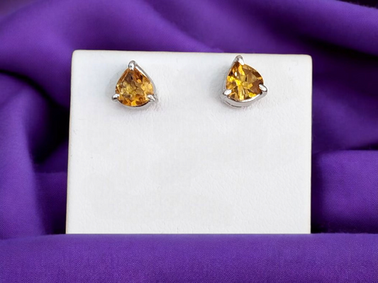925 Silver &amp; Ruby Earrings – Handmade