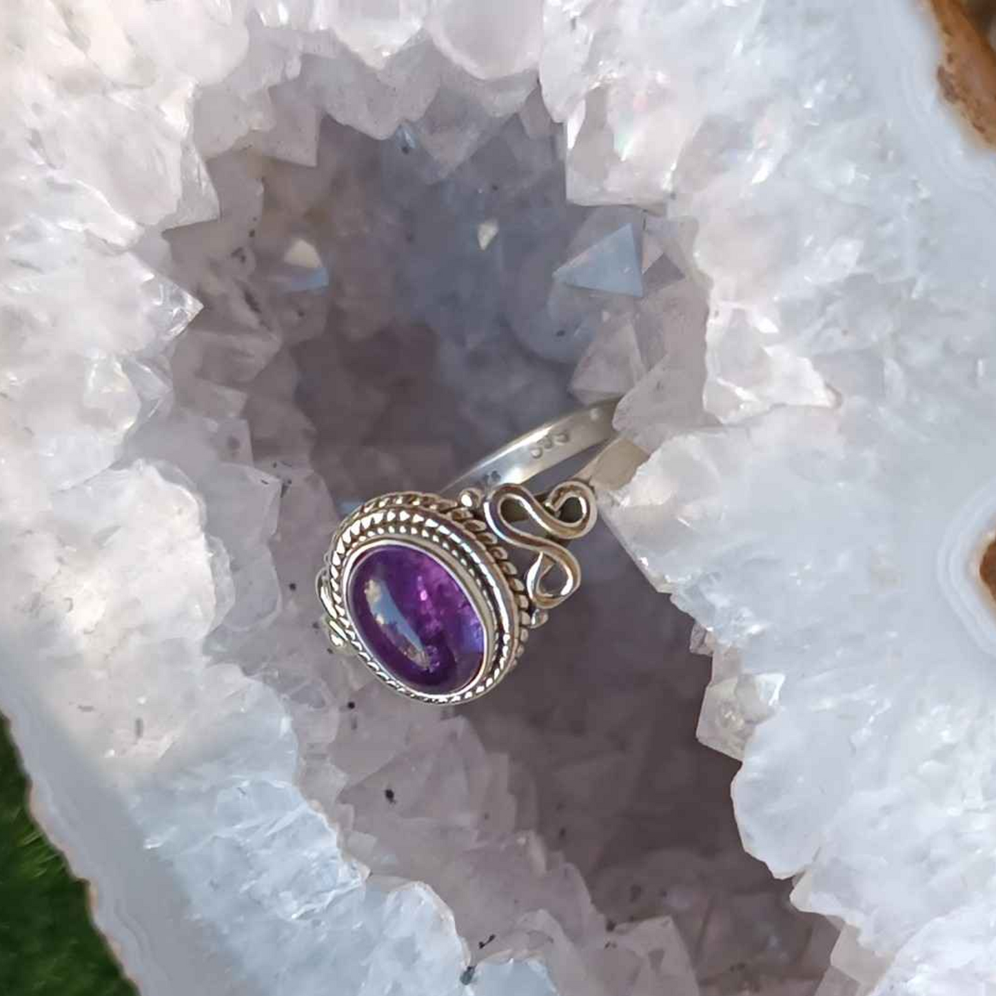 Ring with Amethyst Handmade in Silver 925