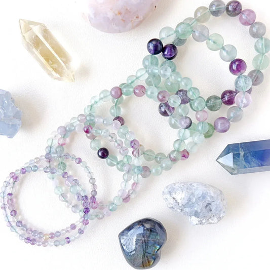 Rainbow Fluorite Bracelet – Balance, Purity &amp; Intuition Enhancement (8mm)