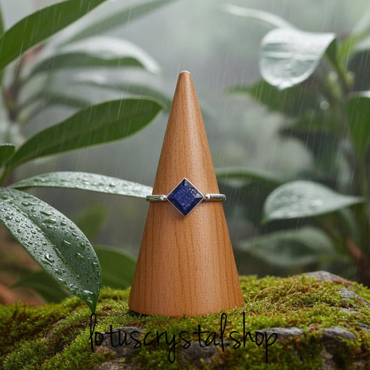 Δαχτυλίδι με Φυσικό Ζαφείρι Ασήμι 925-Lotus Crystal