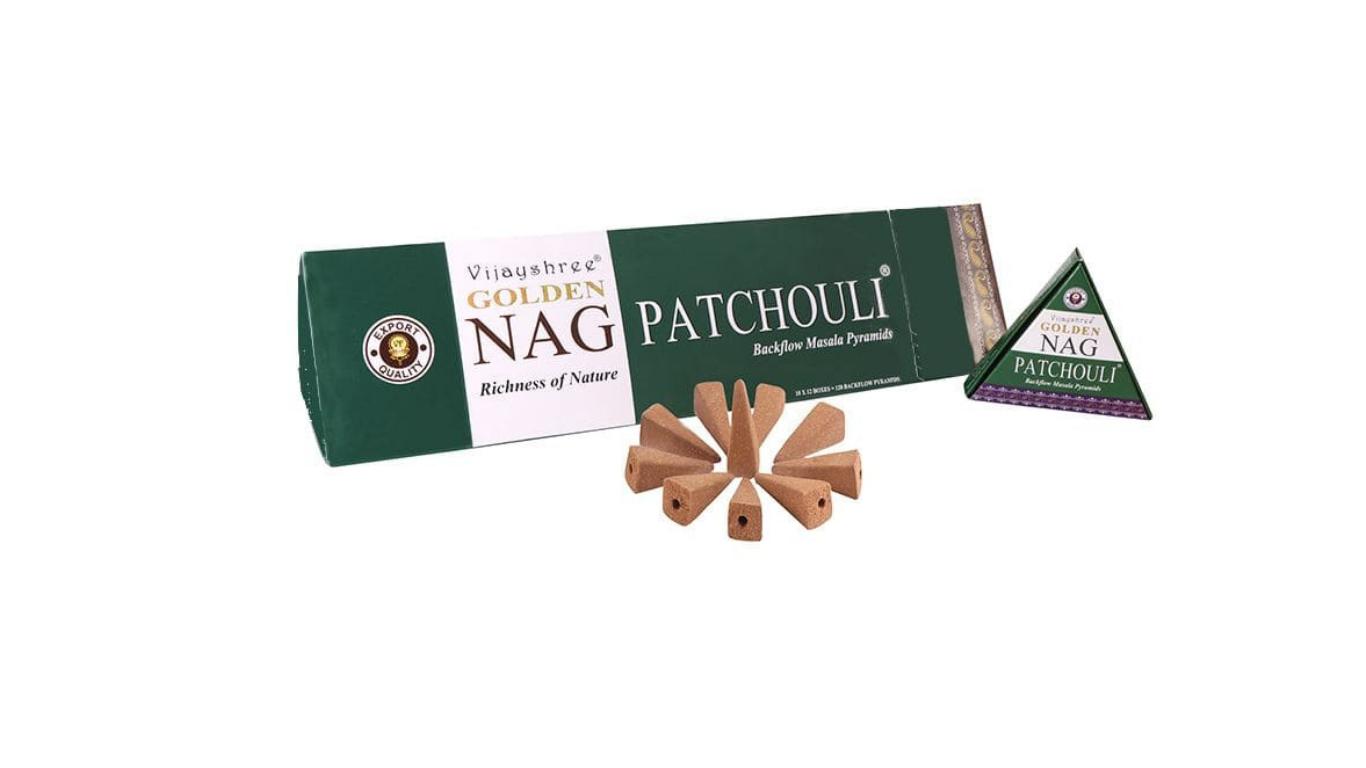 Golden Nag Patchouli Backflow-Lotus Crystal