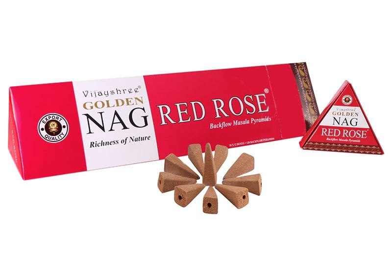 Golden Nag Red Rose Backflow-Lotus Crystal