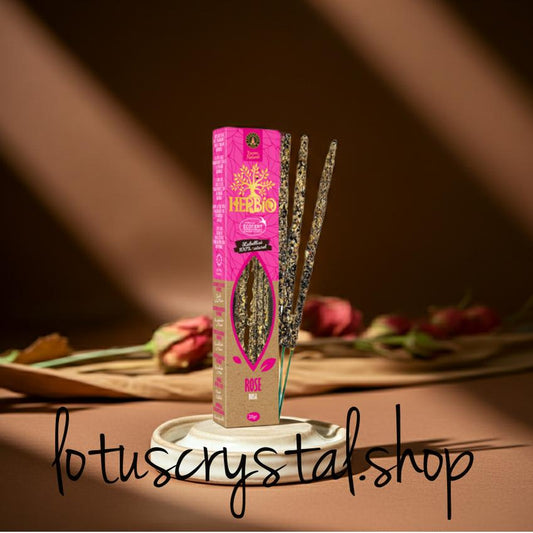 Handrolled organic Rose Smudge sticks-Lotus Crystal