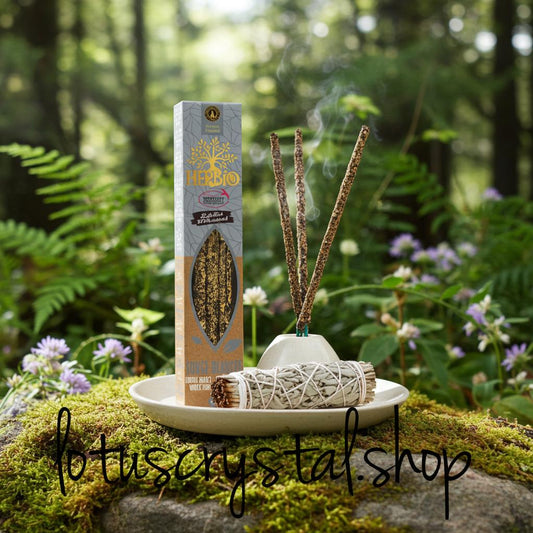 Handrolled organic White Sage Smudge sticks-Lotus Crystal