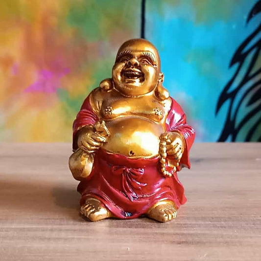 Χαμογελαστός Βούδας με Μάλα Διαλογισμού Και Σακί Πλούτου