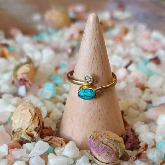 Brass Ring with Turquoise – Handmade Jewelry
