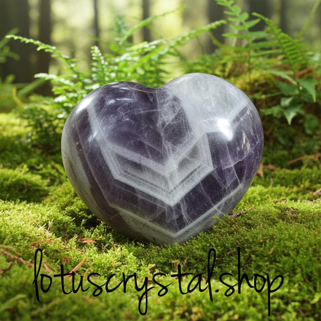 Καρδιά Αμέθυστου Chevron XL-Lotus Crystal