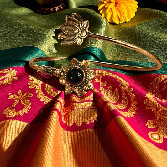 Brass Bracelet with Quadruple Moonstone