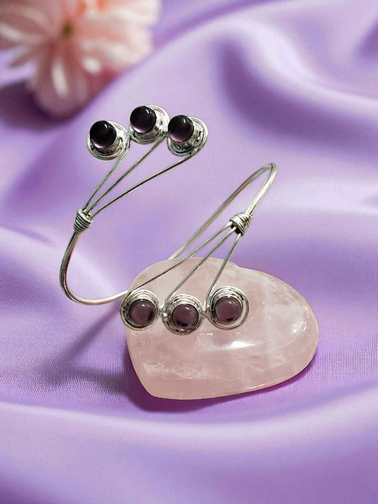 Brass Bracelet with Quadruple Moonstone