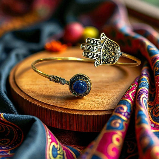 Brass Bracelet with Quadruple Moonstone