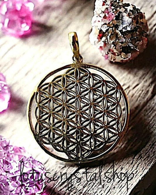 Μενταγιόν "Flower of Life" από Ορείχαλκο