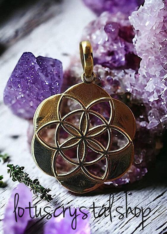 Μενταγιόν "Flower of Life" από Ορείχαλκο