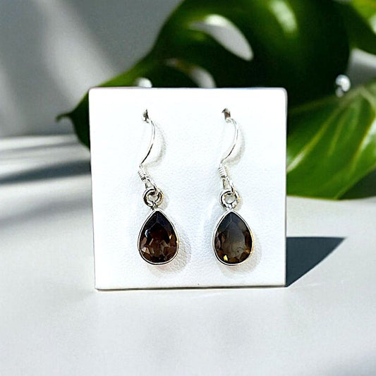 925 Silver &amp; Ruby Earrings – Handmade