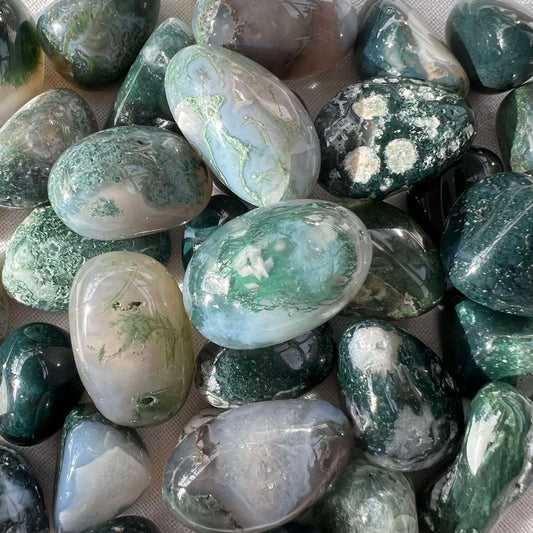 Natural Moss Agate Pebbles