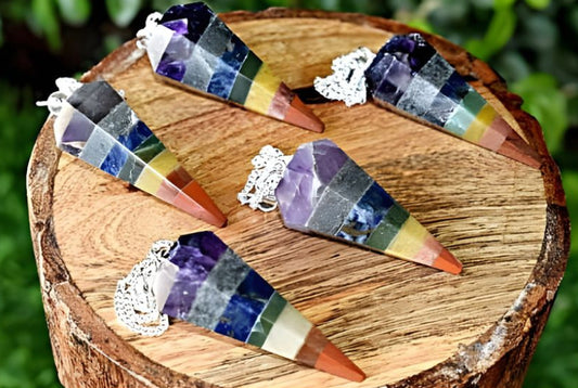 Εκκρεμές 7 Τσάκρας με Επτά Στρώσεις Πέτρας