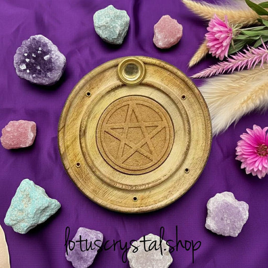 Βάση για Αρωματικά Στικ & Κώνους – Pentagram-Lotus Crystal