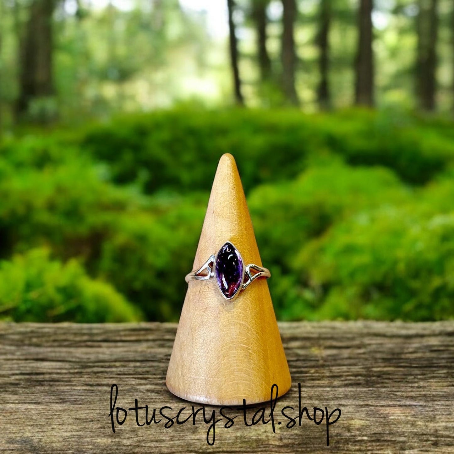 Χειροποίητο Δαχτυλίδι με Αμέθυστο-Lotus Crystal