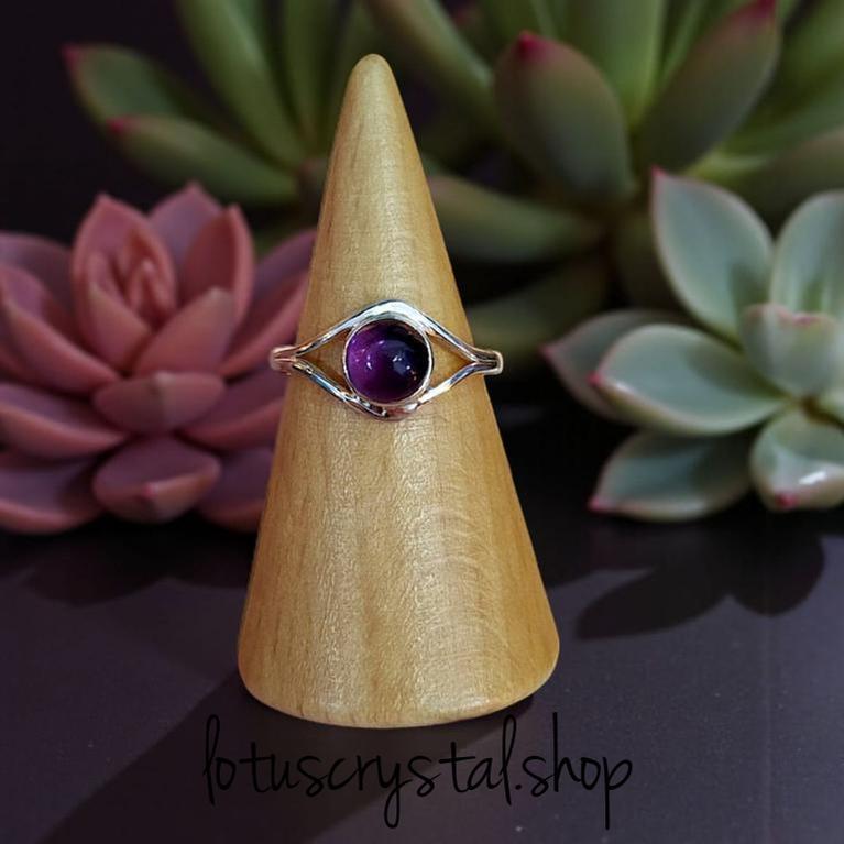 Ασημένιο Δαχτυλίδι με Αμέθυστο IV-Lotus Crystal