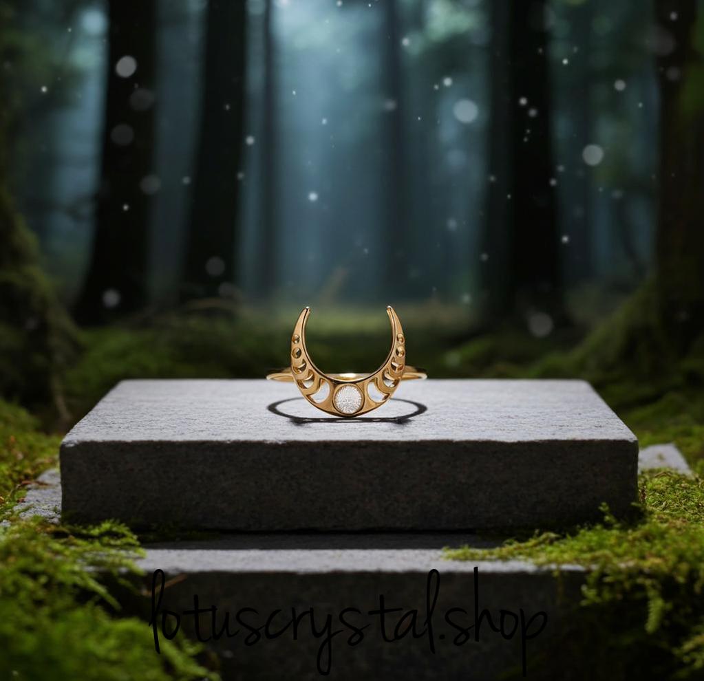 Handmade Brass Sun &amp; Moon Pendant with Moonstone