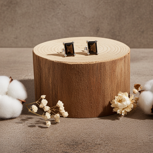 925 Silver &amp; Ruby Earrings – Handmade