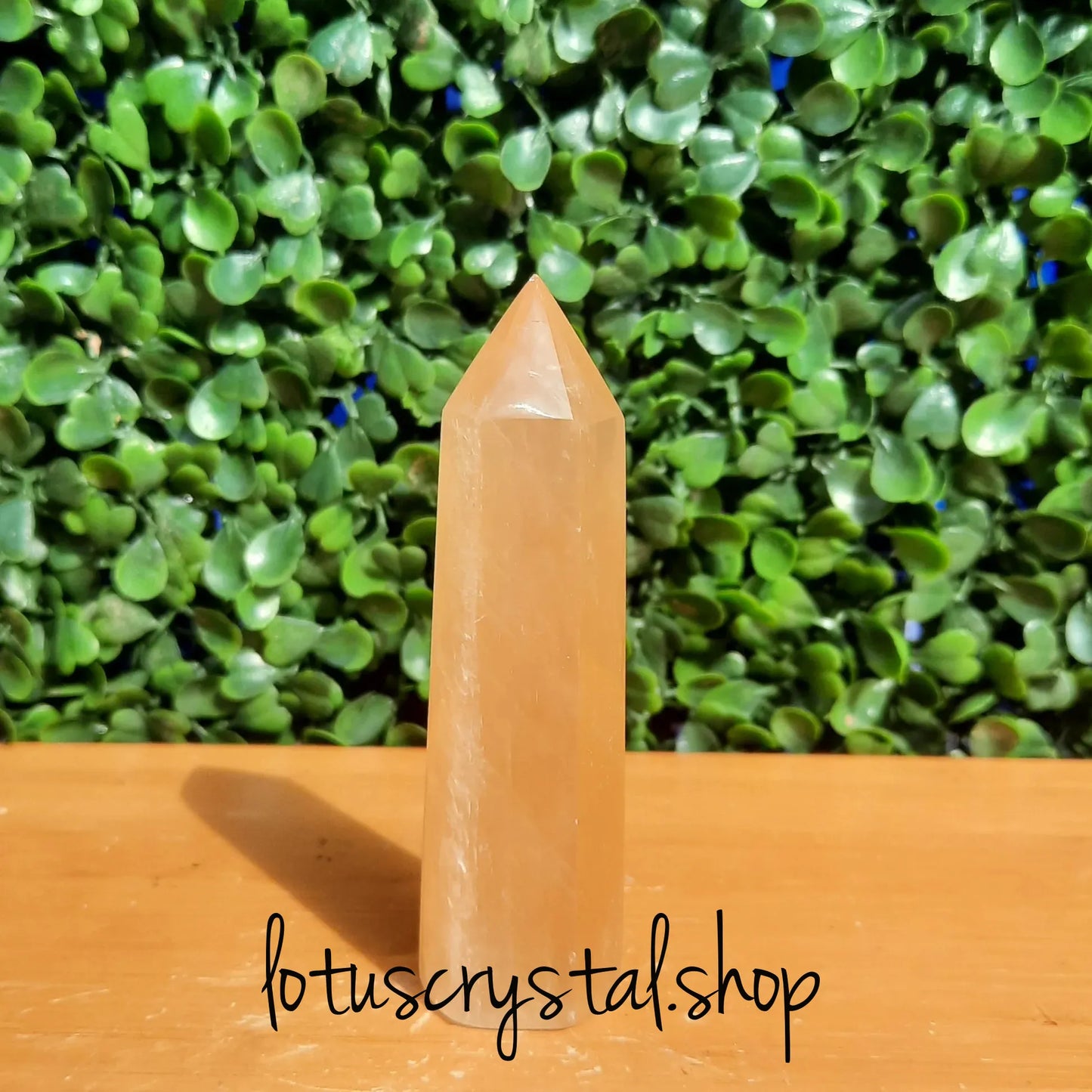Honey Calcite Point-Lotus Crystal