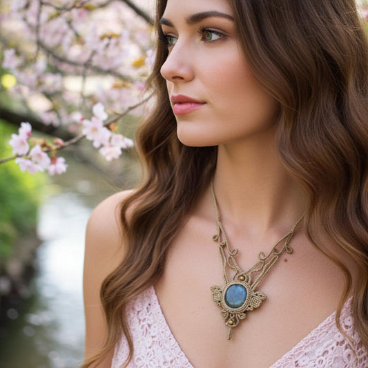 Μακραμέ Κολιέ  "Νεφέλη"