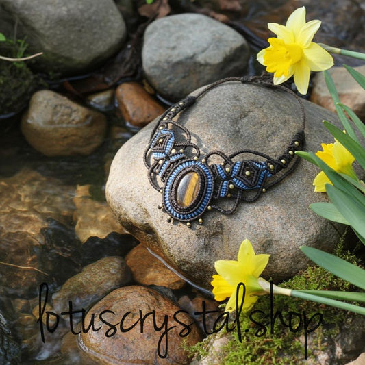 Μακραμέ Κολιέ  "Φιγαλία"