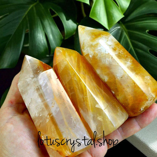 Οβελίσκος Golden Healer Quartz-Lotus Crystal