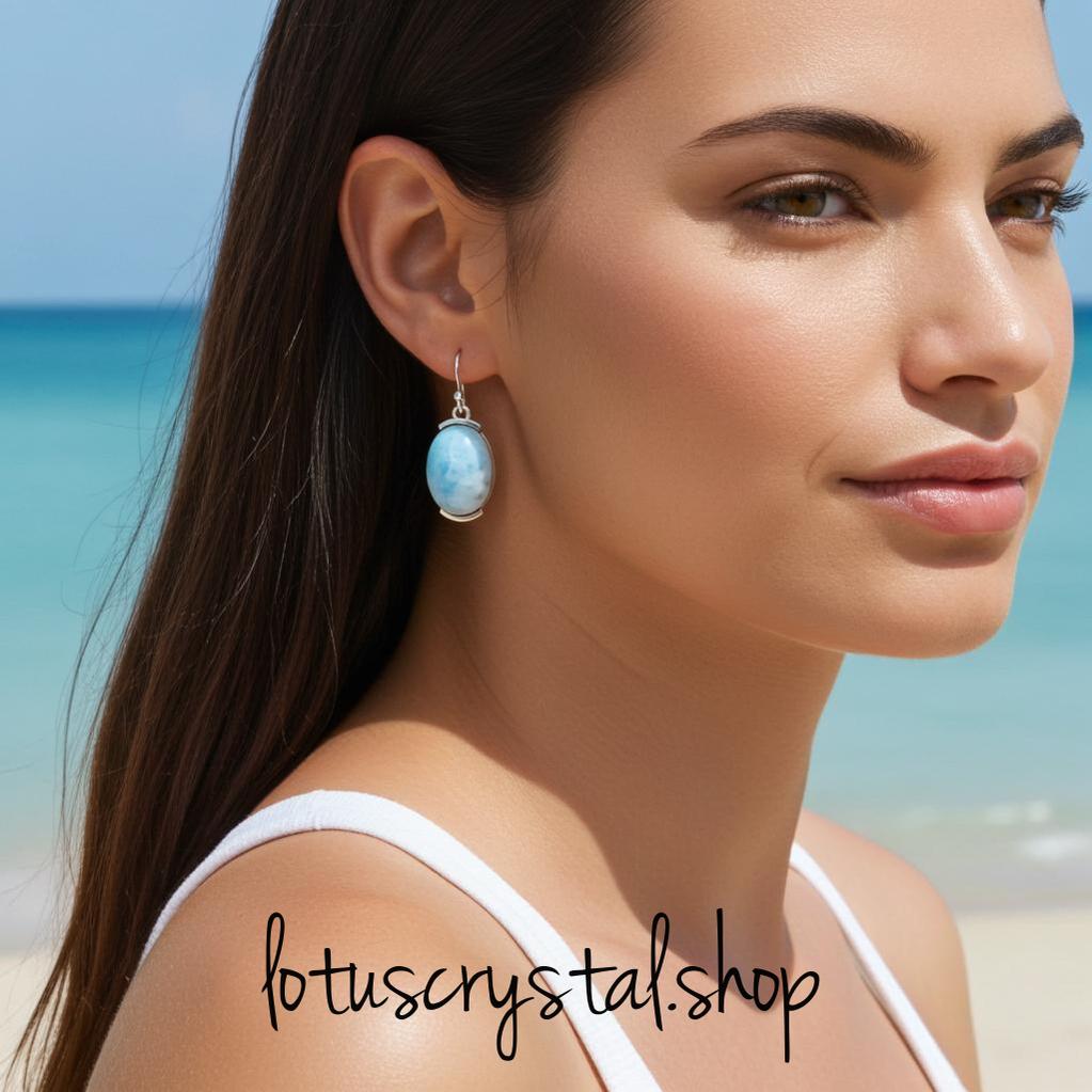 Σκουλαρίκια με Λαριμάρ Οβάλ – Ασήμι 925-Lotus Crystal