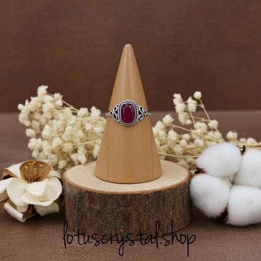 Χειροποίητο Δαχτυλίδι με Φυσικό Ρουμπίνι Vintage-Lotus Crystal