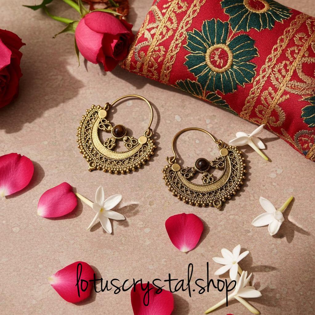 Σκουλαρίκια με Μάτι Τίγρη Indie-Lotus Crystal